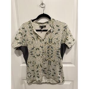 Novara Cycling Jersey 1/4 Zip Womens XL Green SS Bike 2 Back Pockets W/ Zip